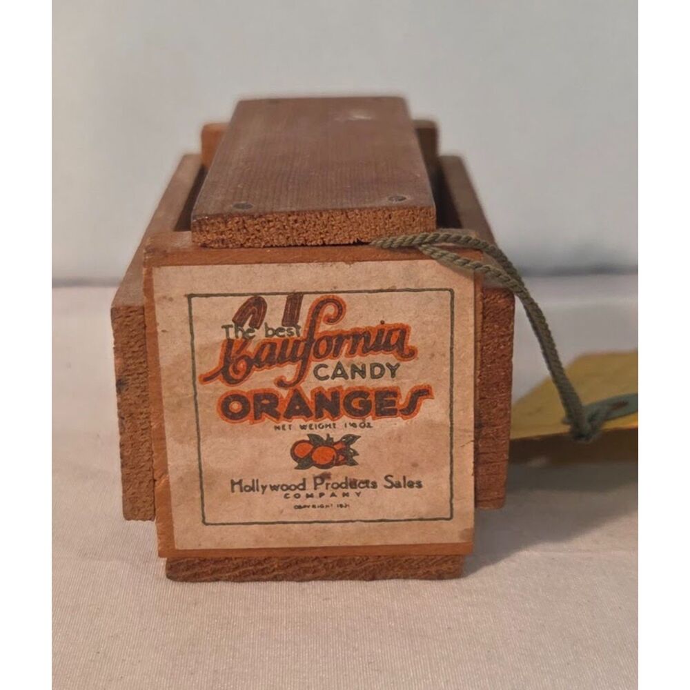 Vintage California Oranges Candy Wooden Crate Box Advertising Souvenir